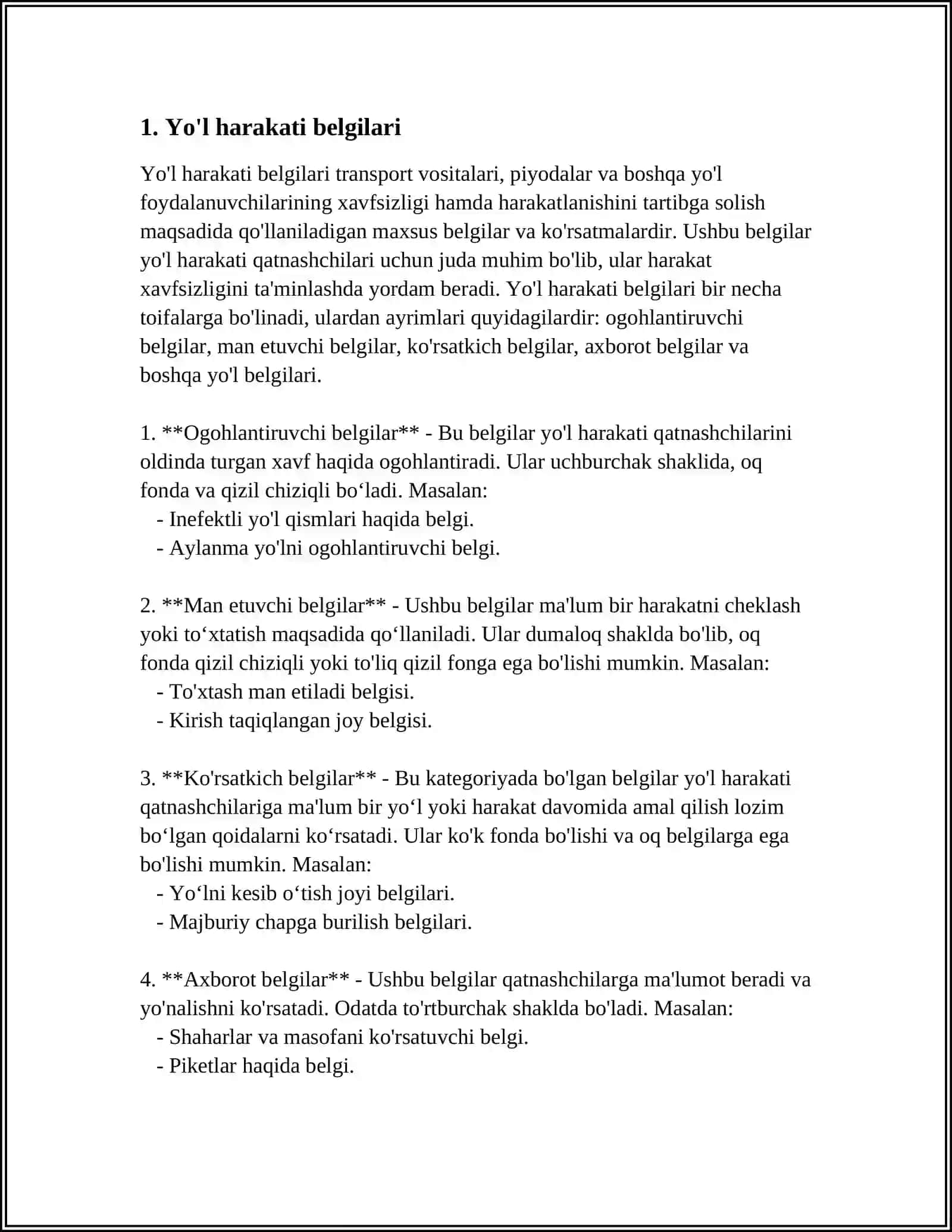 YOL HARAKATI QOIDALARI 3