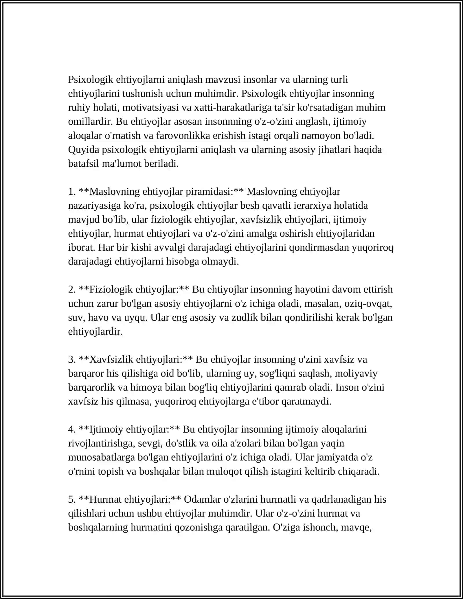 PSIXIK TAYYORGARLIKDAN ORTDA QOLGANLARNI BAHOLASH 3