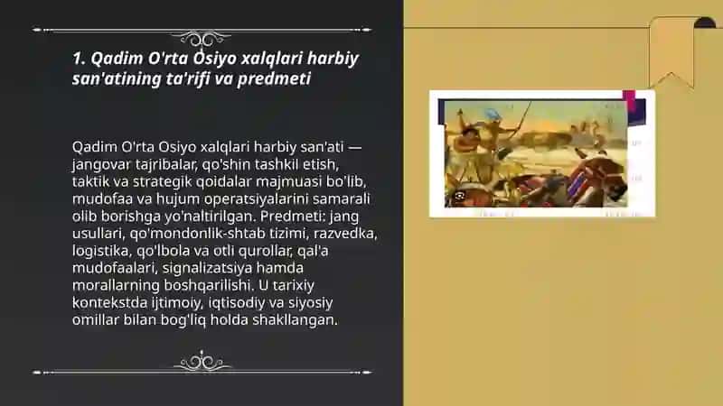 Qadimda O'rta Osiyo halglari harbiy sanati 3