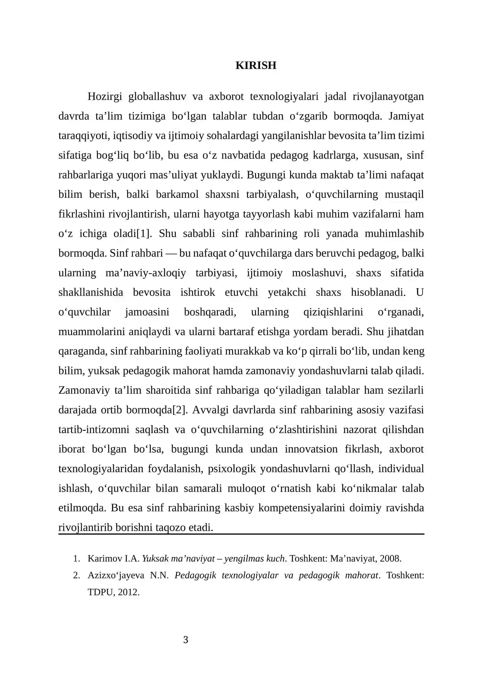 Sinf rahbariga qo‘yiladigan zamonaviy talablar 3
