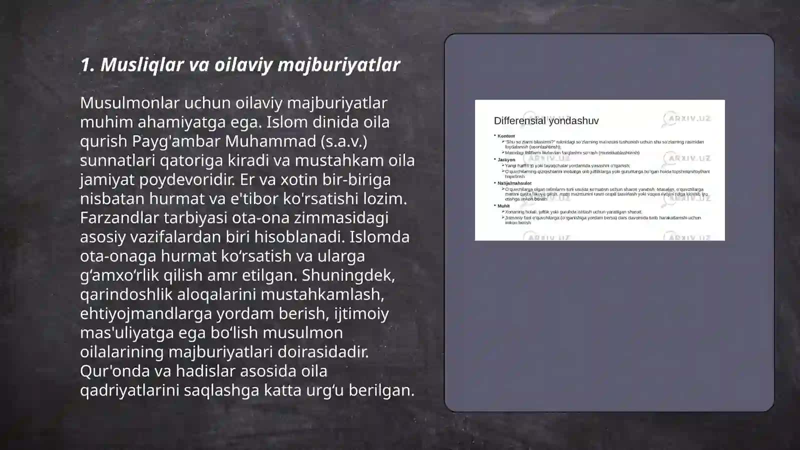 Moslik va munosabatga oid misollar 3