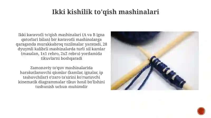 Zamonaviy trikotaj mashinalarining kinematik sxemalari 3