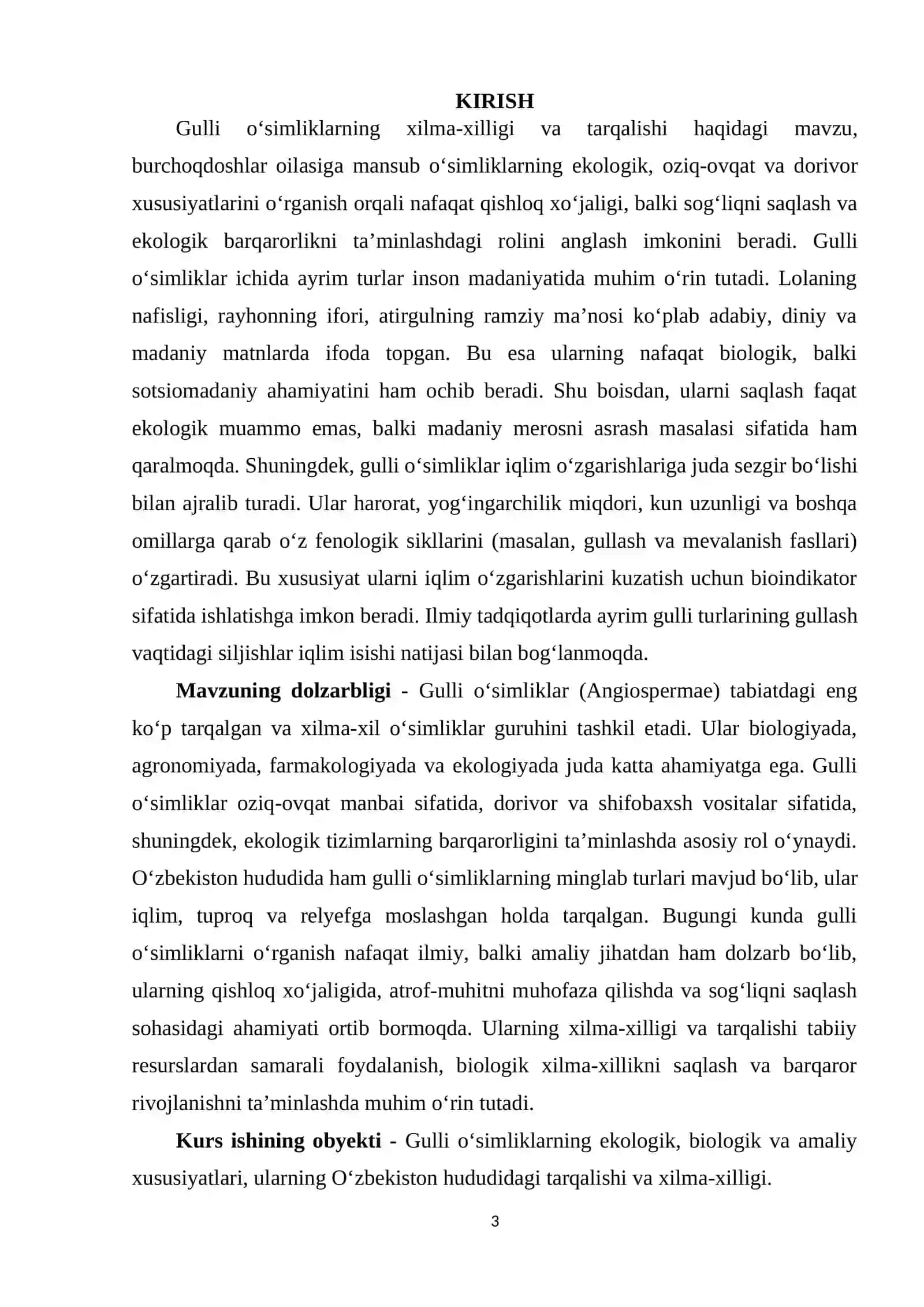 Gulli o'simliklarning xilma xilligi va tarqalishi 3