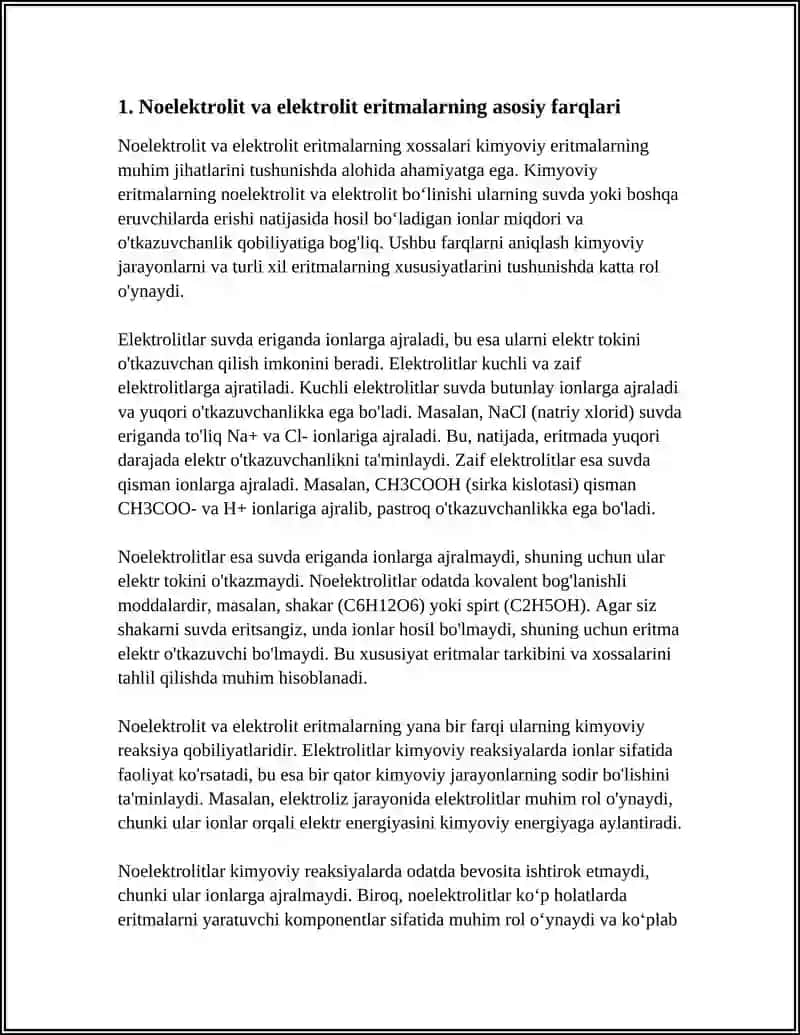 NOELEKTROLIT VA ELEKTROLIT ERITMALARNING XOSSALARI 3