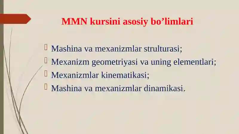 Mashina va mexanizm nazariyasi 3