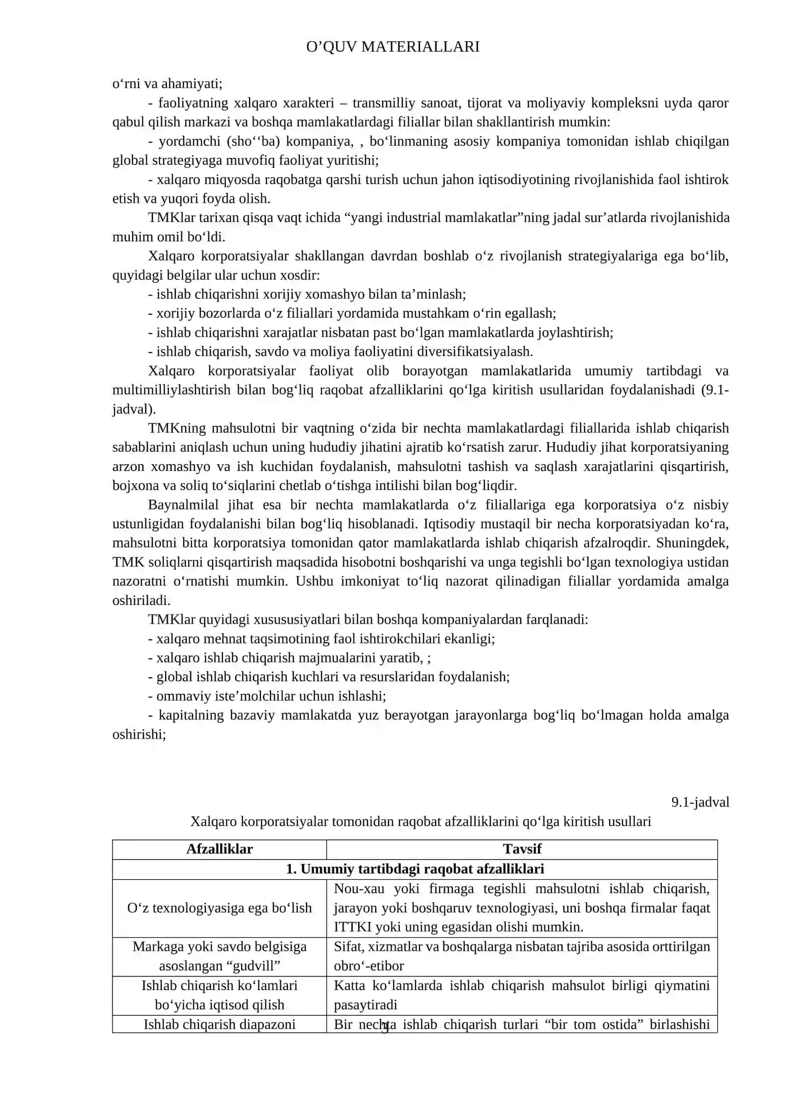 Transmilliy korporatsiyalar haqida o'quv material 3