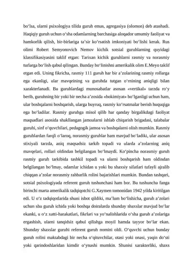 KICHIK GURUHLAR PSIXOLOGIYASI 3