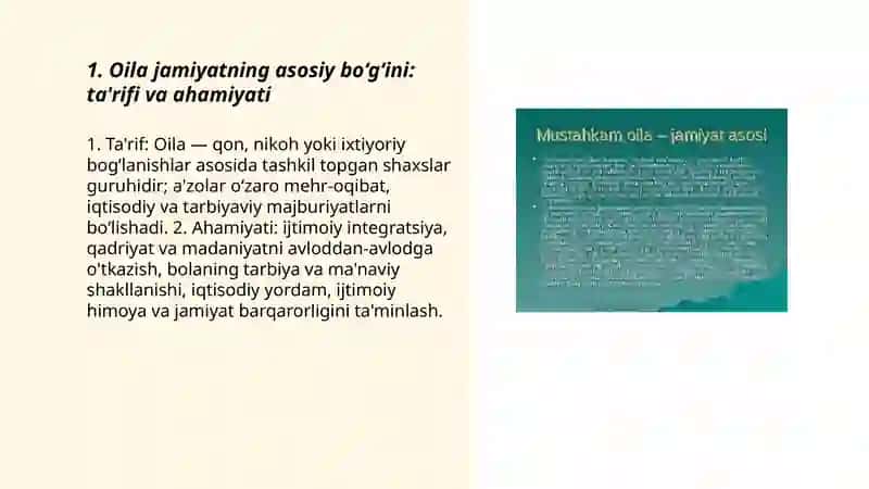Oilajamiyatning asosiy bo'g'ini 3