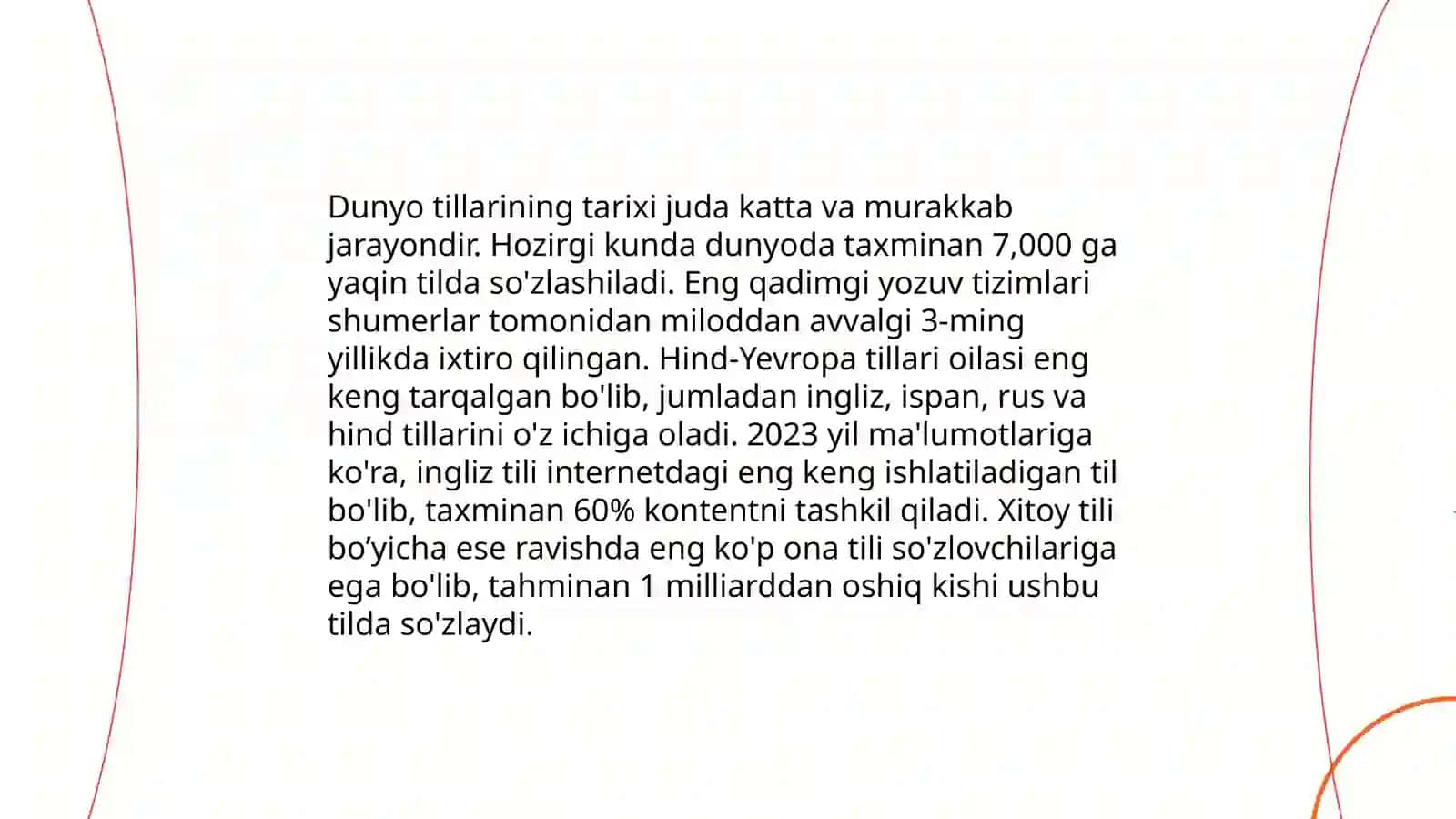 Dunyo tillari. Tillarning bir biriga ta'siri 3