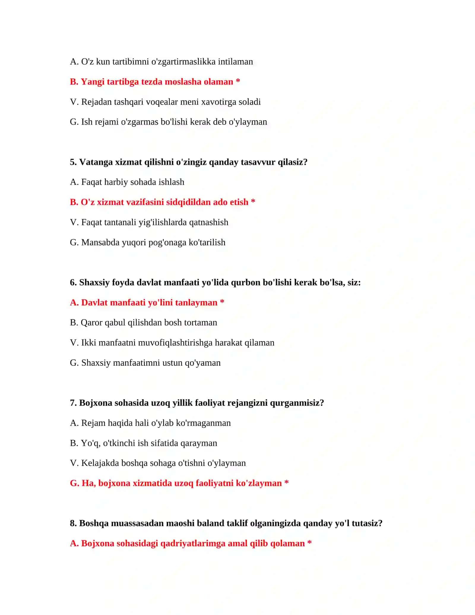 Bojxona akademiyasi test PDF 3