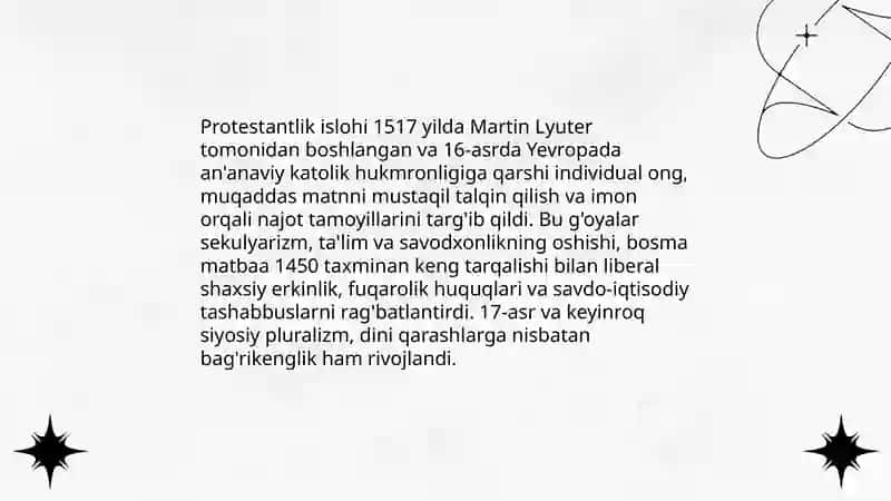 Protestantizmning liberal g'oyalar rivojiga ta'siri 3