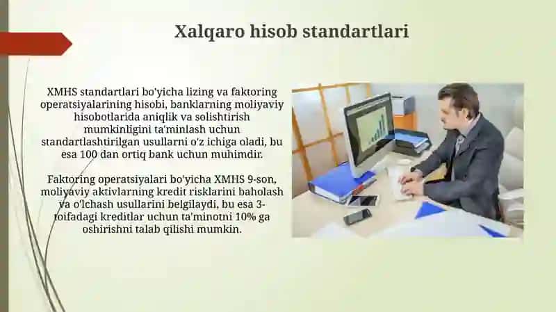 XMHS standartlari bo'yicha lizing va faktoring operatsiyalarining hisobi 3