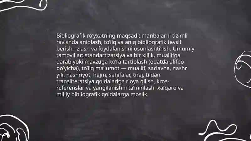 Bibliografik ro’yxatni tuzish qoidalari 3