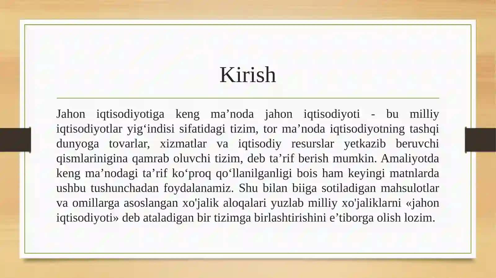 JAHON IQTISODIYOTI FANINING XUSUSIYATLARI VA MOHIYATI 3