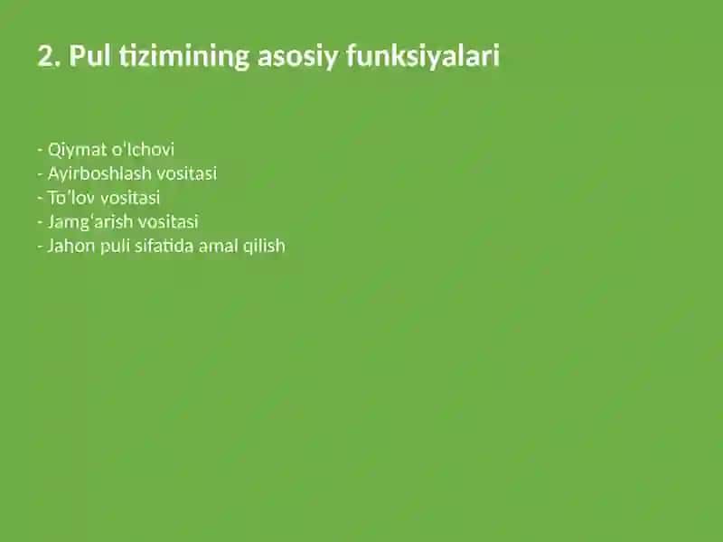 Pul Tizimi va uning Elementlari 3