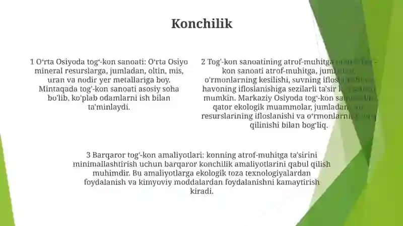 Markaziy Osiyoda Sanoat Tarmoqlari 3