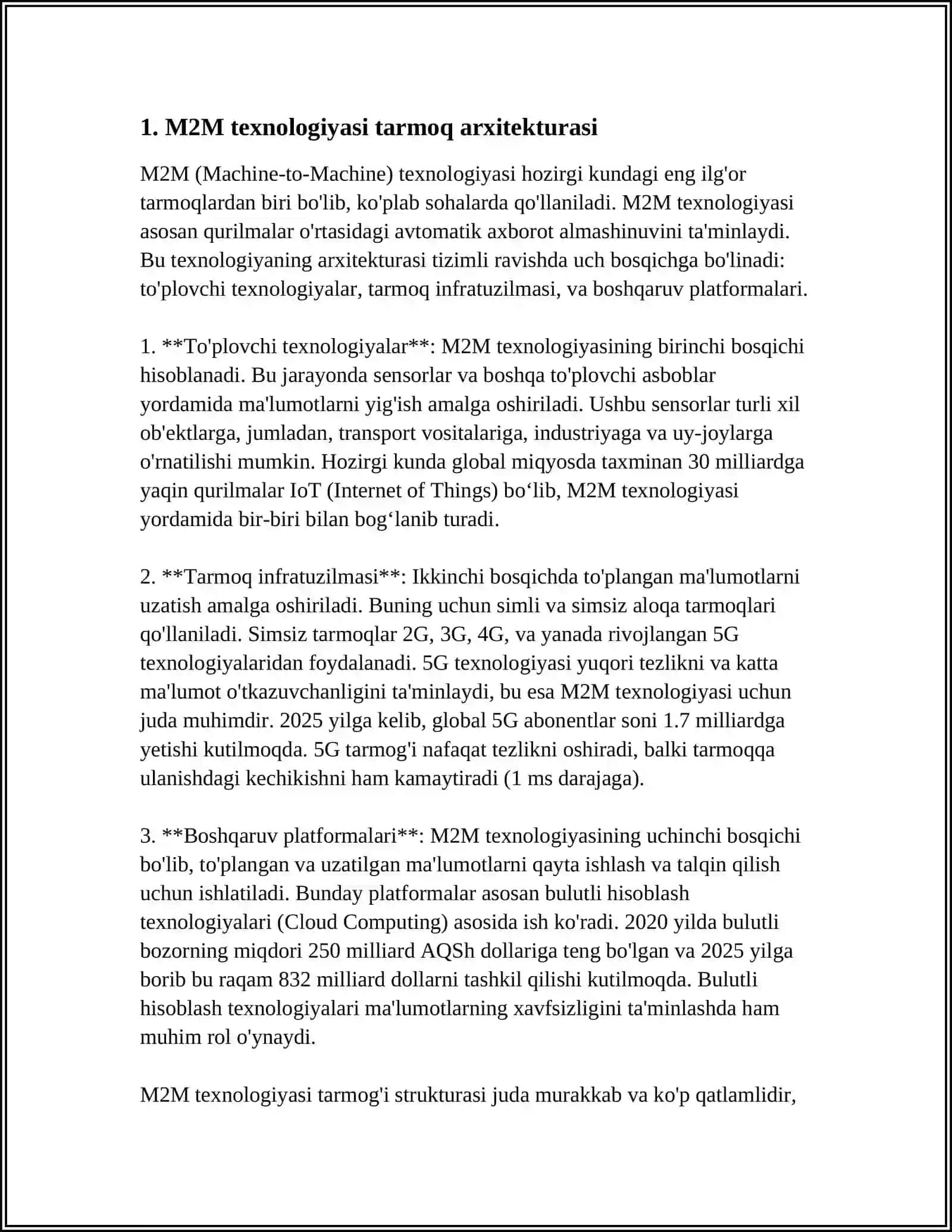 M2M TEXNOLOGIYASI- INTERNET ASHYOLARI ASOSI SIFATIDA 3
