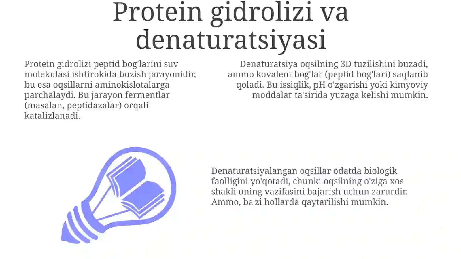 Oqsillarning biokimyoviy o'zgarishi 3