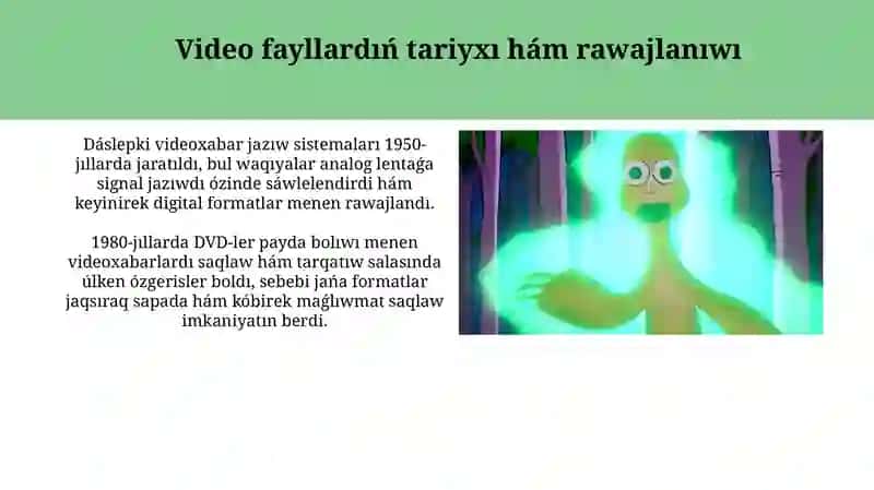 Dáslepki videoxabar jazıw sistemaları 3