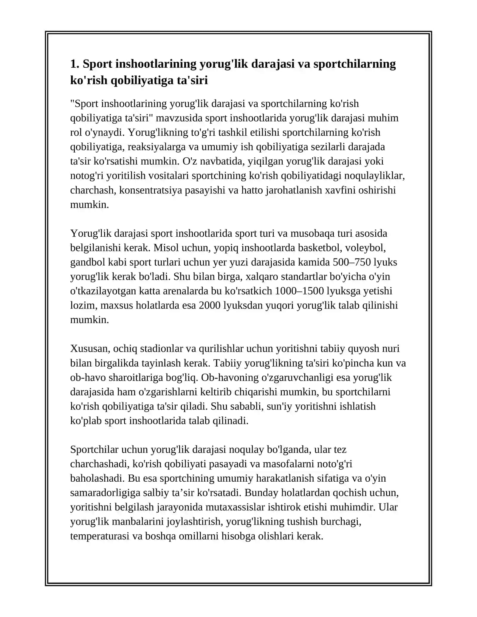 SPORT INSHOOTLARINI YORITILISHINING 3