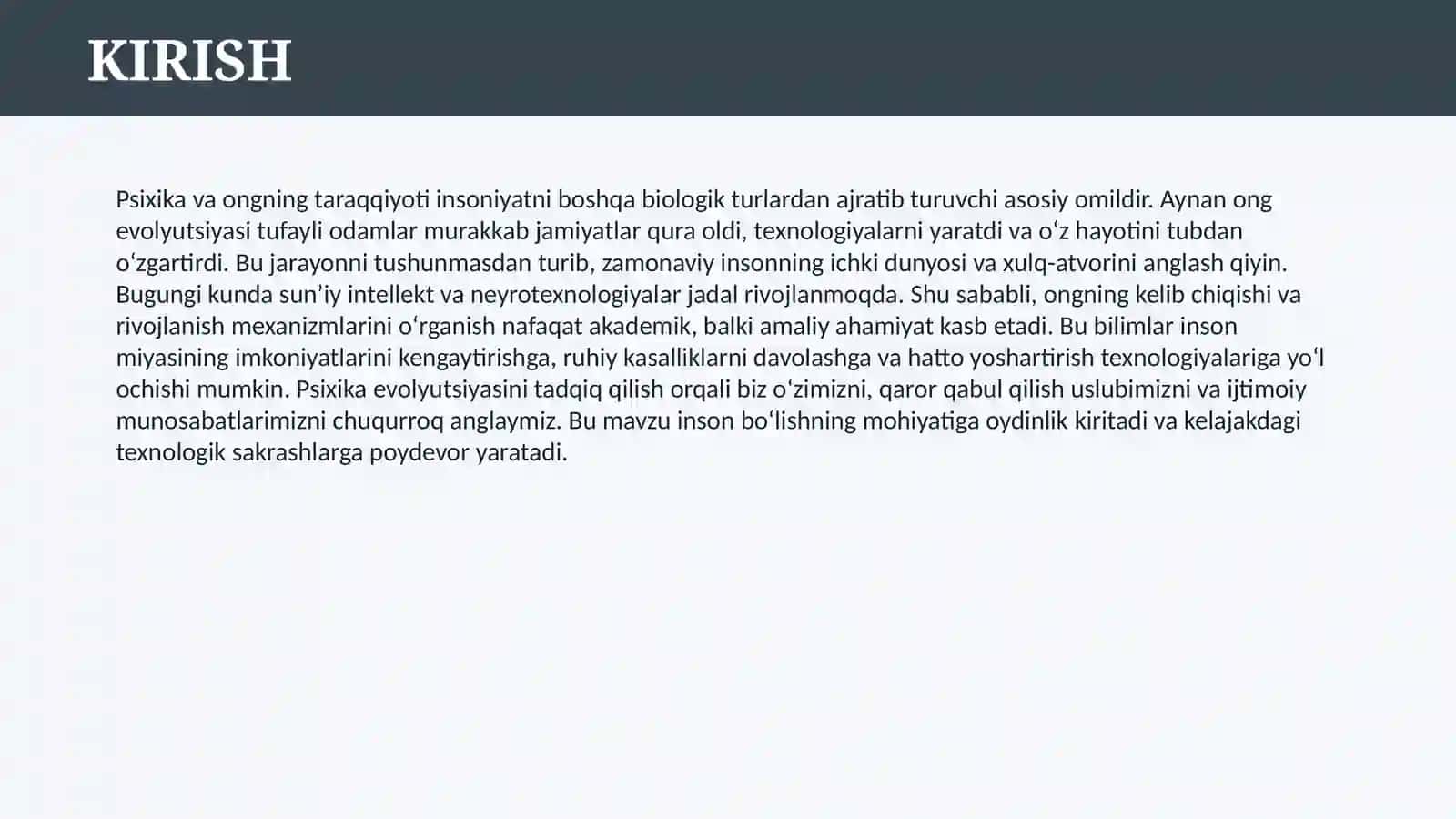 PSIXIKA VA ONGNING TARAQQIYOTI 3