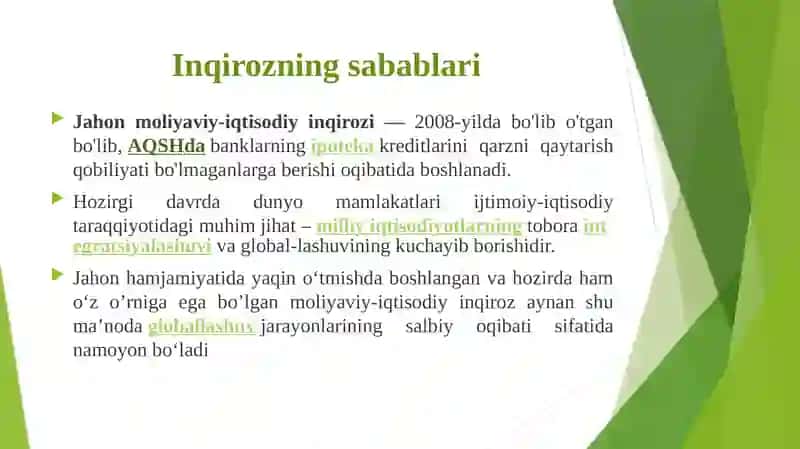 Moliyaviy inqiroz iqtisodiyoti 3