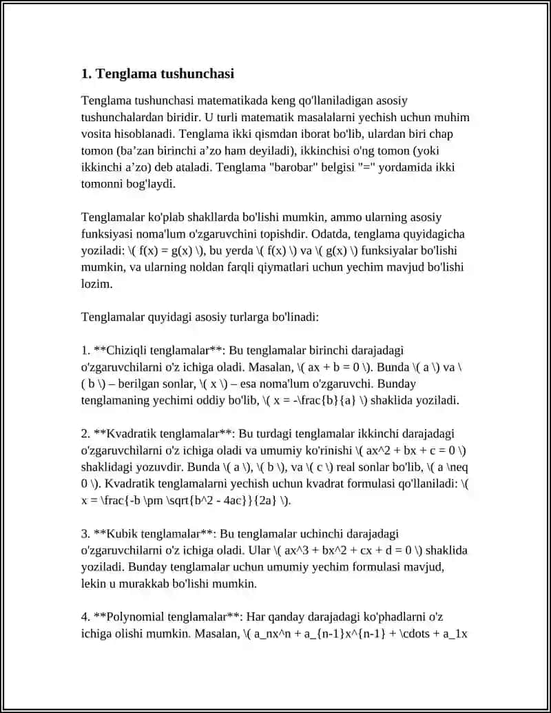 BOSHLANG‘ICH SINFDA TENGLAMALAR 3