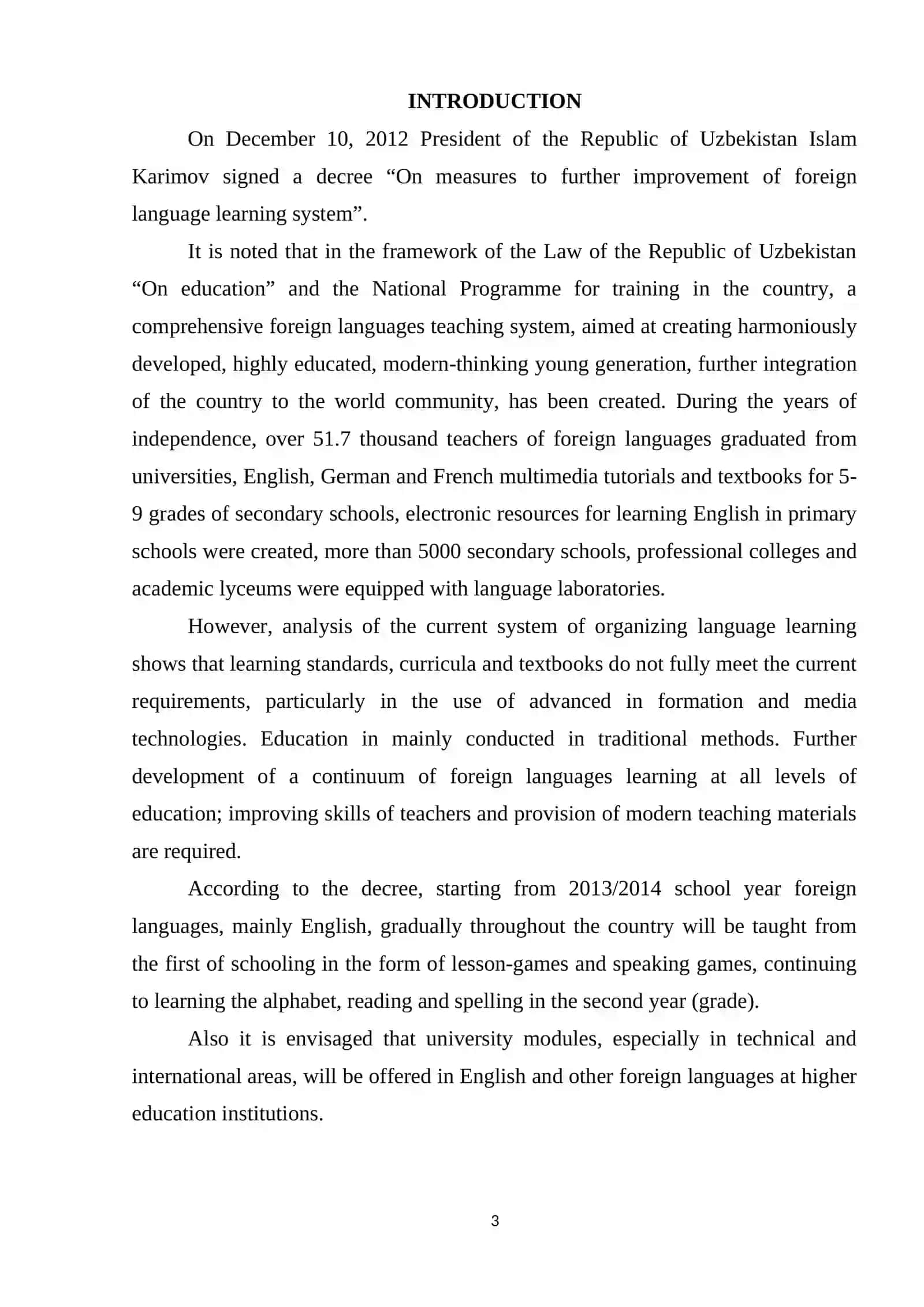 English Faculty II Course Work 3