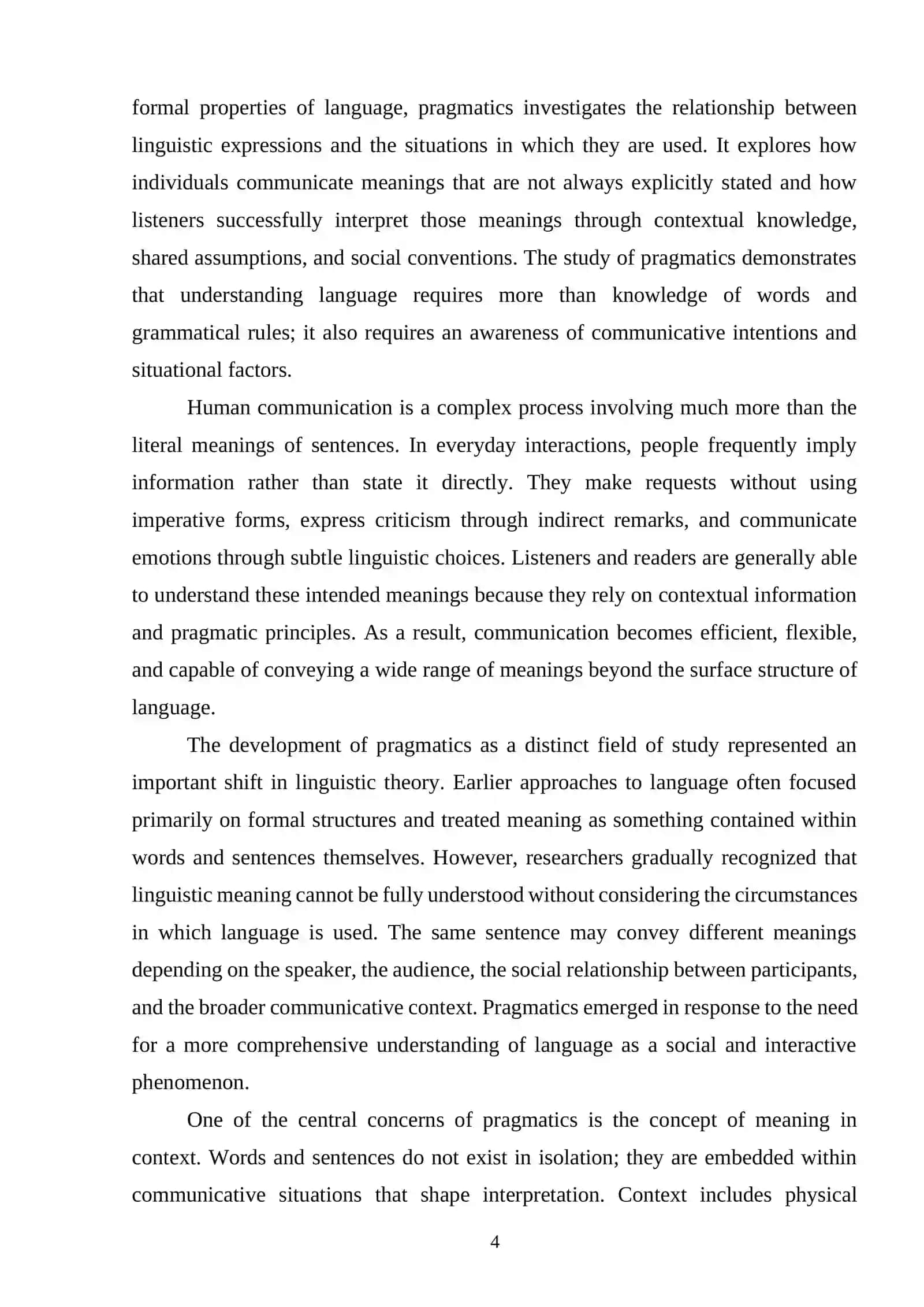 The concept of pragmatics and its role in linguistics 3
