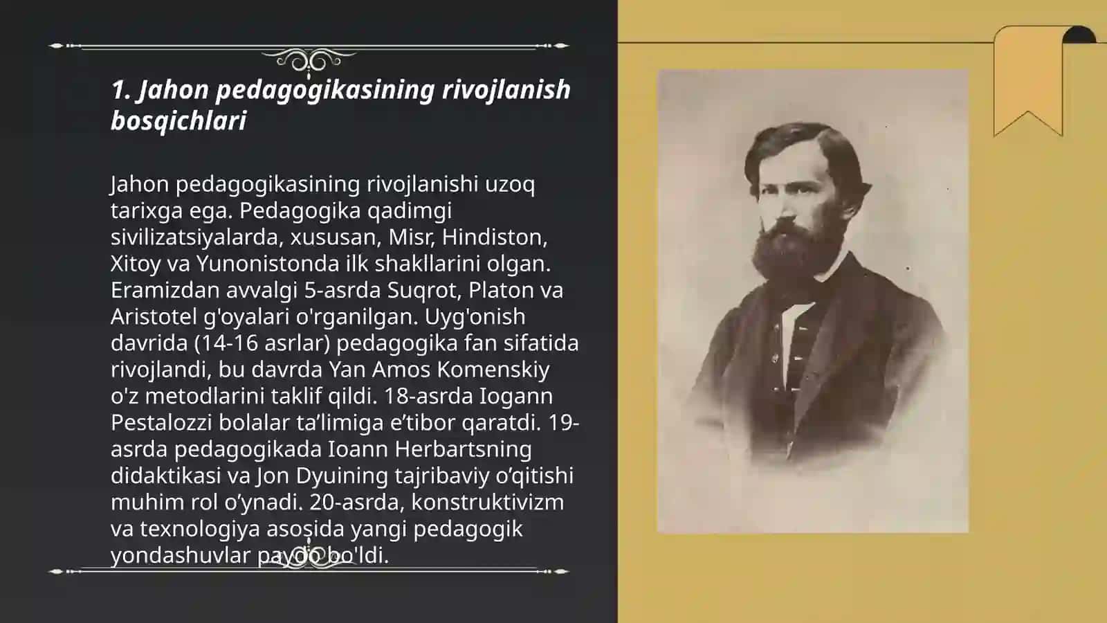 Jahon pedagogikasi rivojlantirish tarixi 3