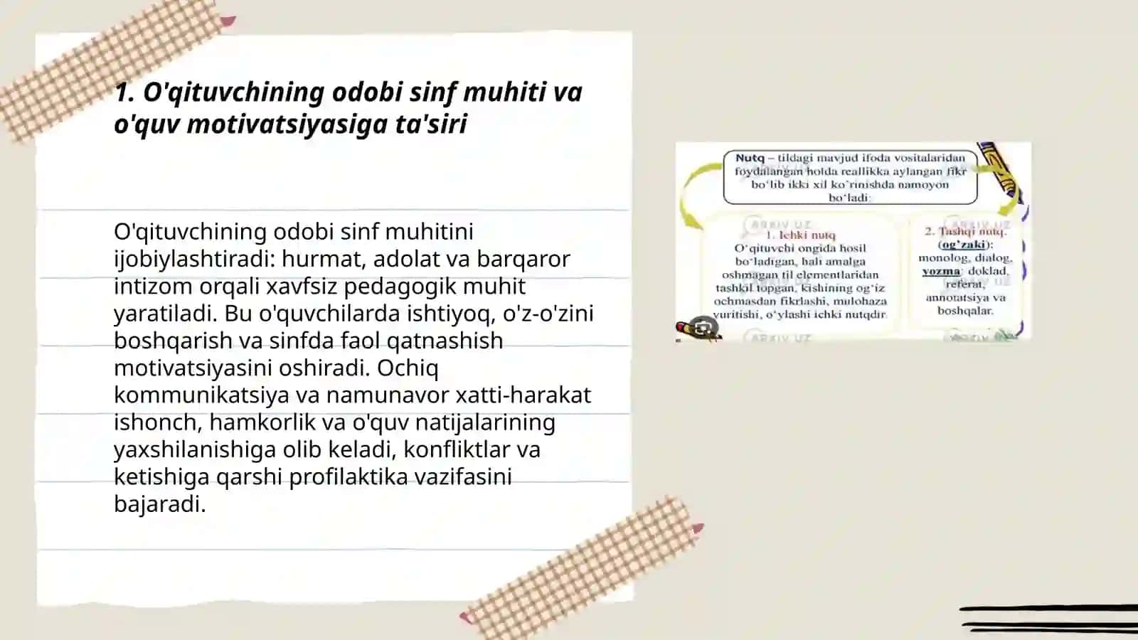 Odobning pedagogik faoliyatdagi afzalliklari 3