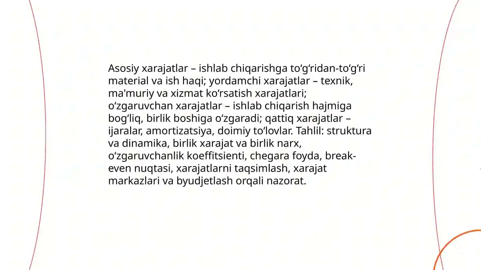 Xarajatlarni baholash va ularning dinamikasi 3