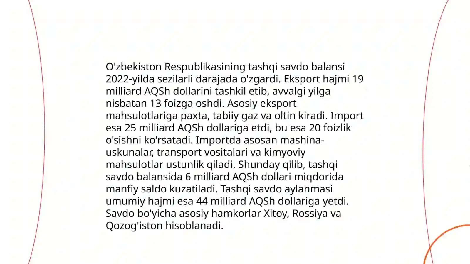 O'zbekiston Respublikasi to'lov balansi 3