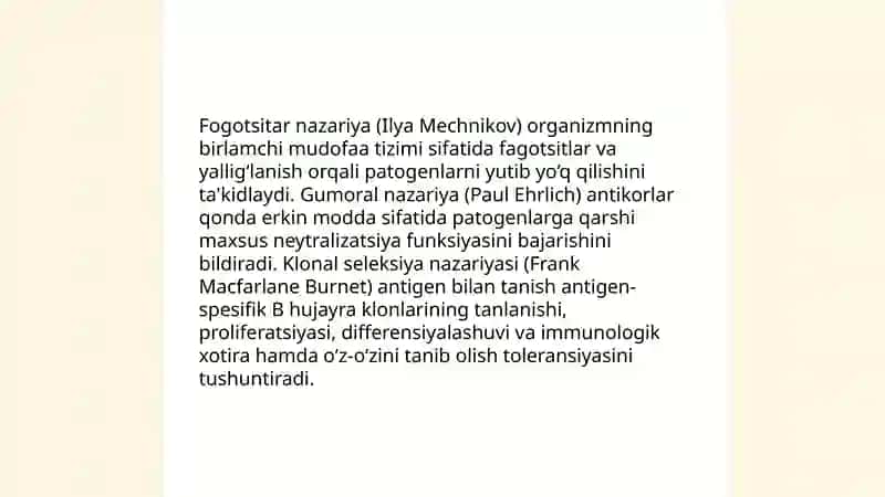 Immunitet (teoriyadagi) g‘oyalari 3
