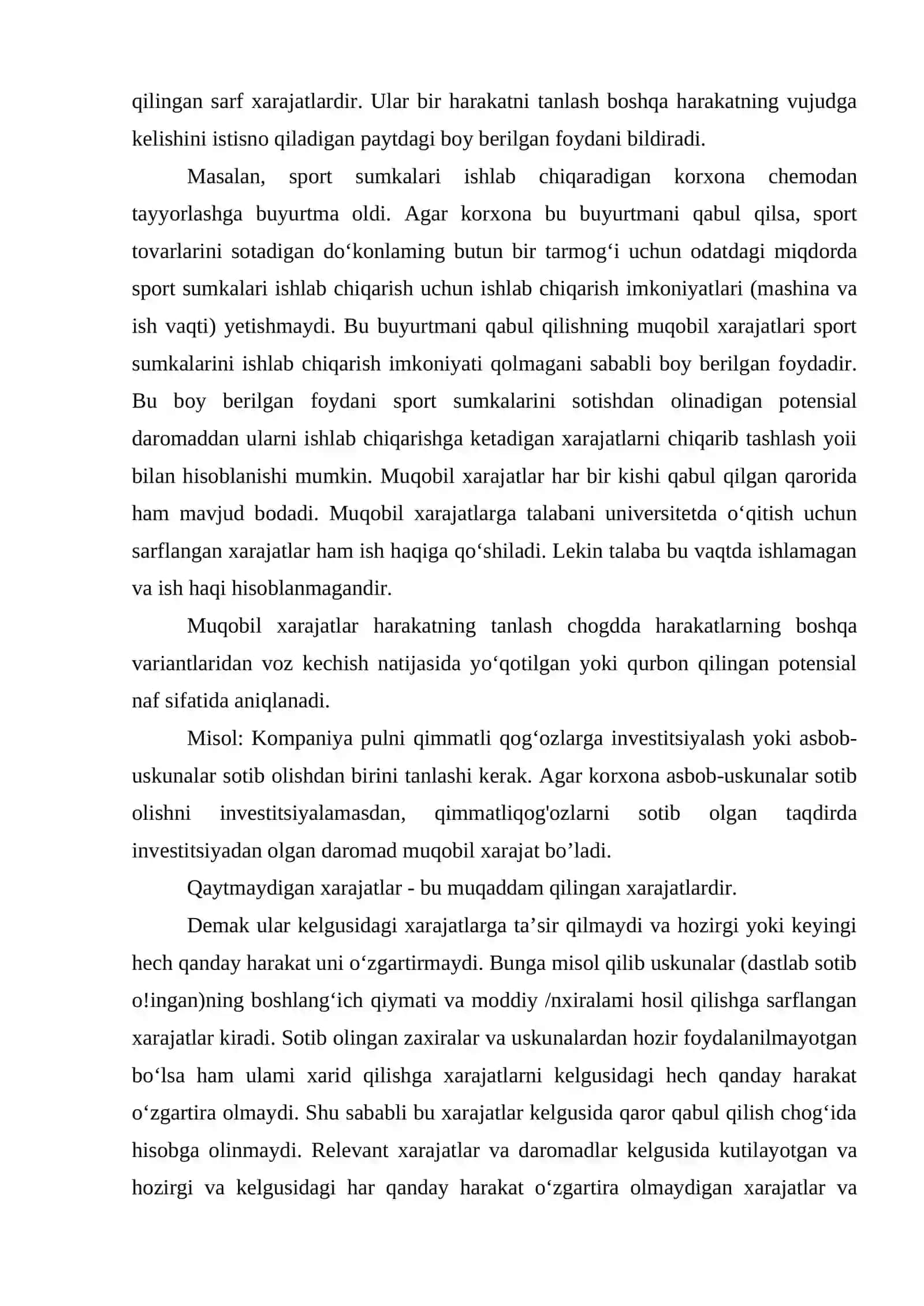 Xarajatlarning turkumlanishi va ular hisobining vazifalari 3