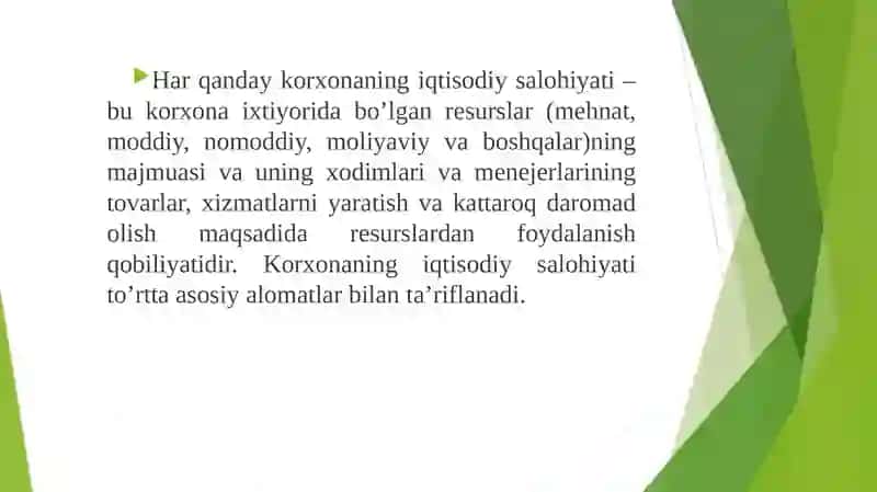Korxona qudratini boshqarish 3