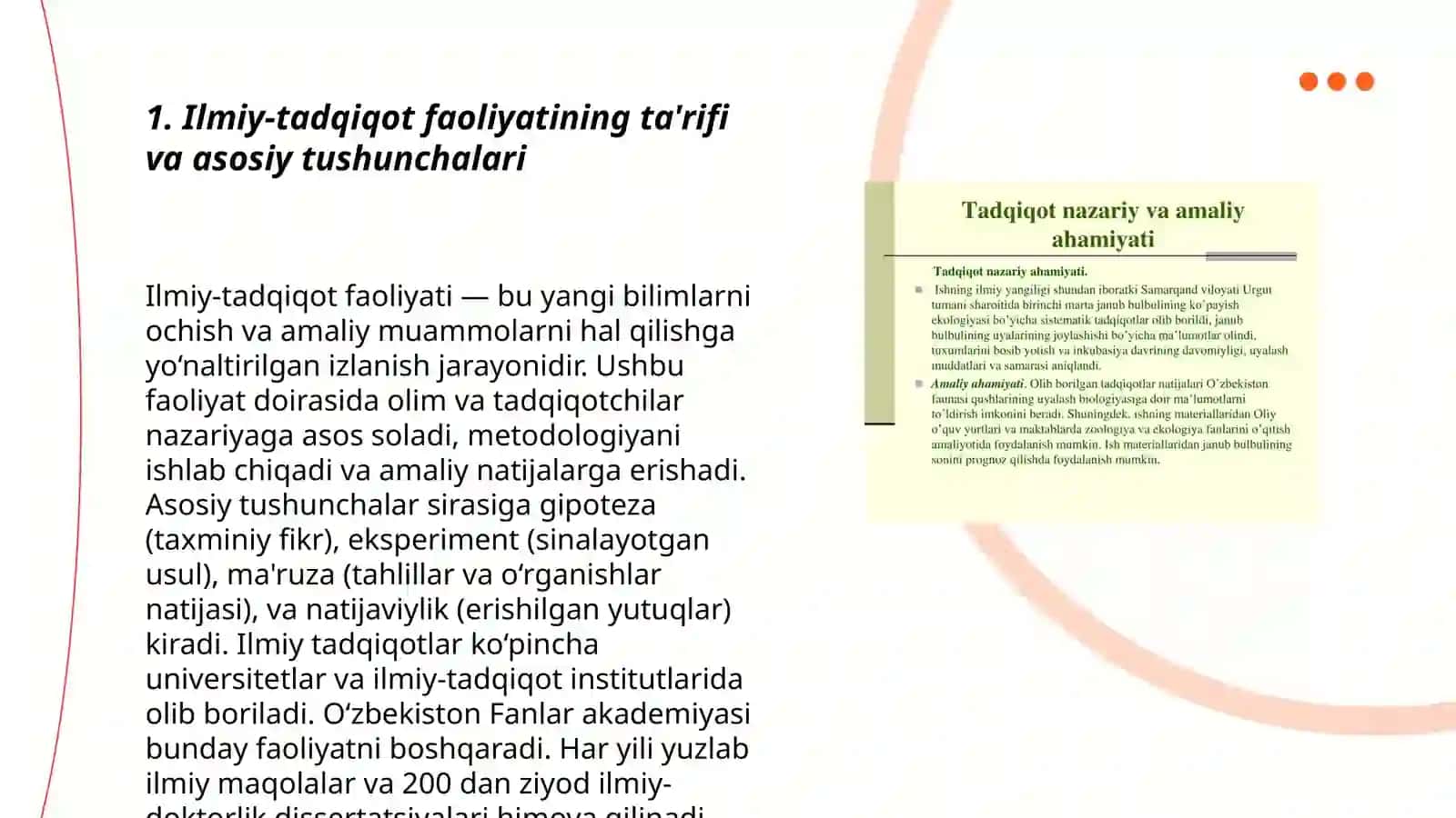 Ilmiy -tadqiqot faoliyatining ahamiyati 3