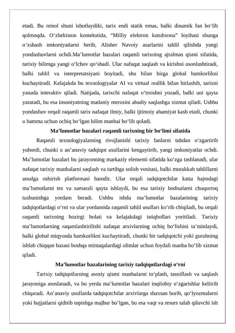 Ma’lumotlar Bazalari va Raqamli Tarix 3