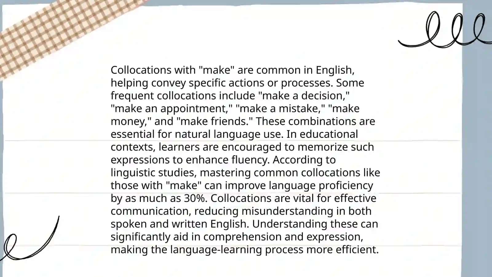 Collocations with "make" 3