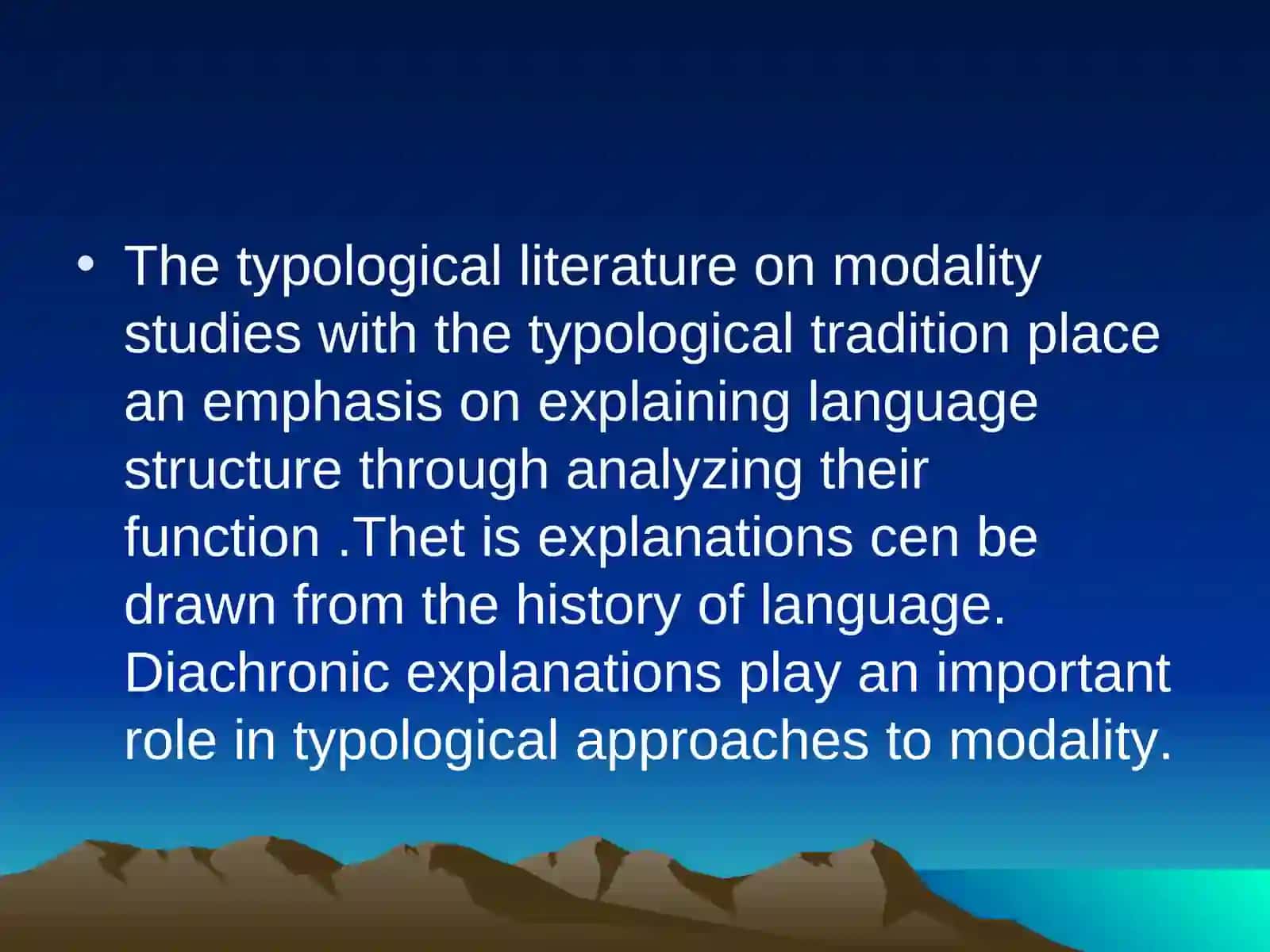 Modality in Typological Literature 3