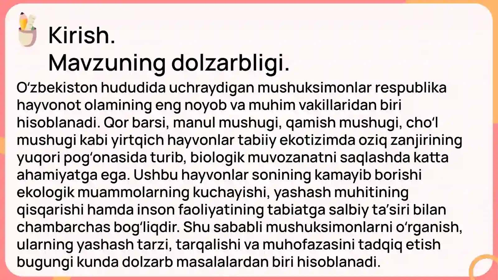 Mushuksimonlar va ularning hayot kechirishi 3