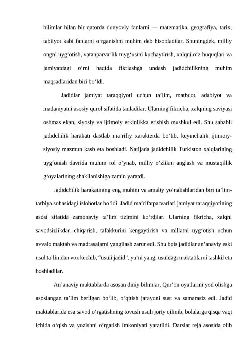 Jadid ma’rifatparvarlarning o‘lkalardagi islohotlari 3