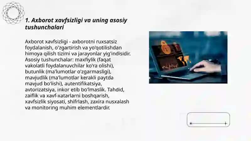 Axborot xavfsizligi fanidan oʻrganganlarim 3
