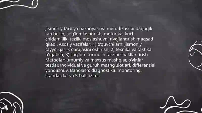 Jismoniy tarbiya Sobirova Irodaxon Ulugʻbek qizi 3