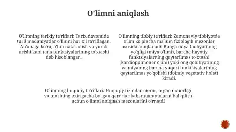O'lim Haqida Tushunchalar 3