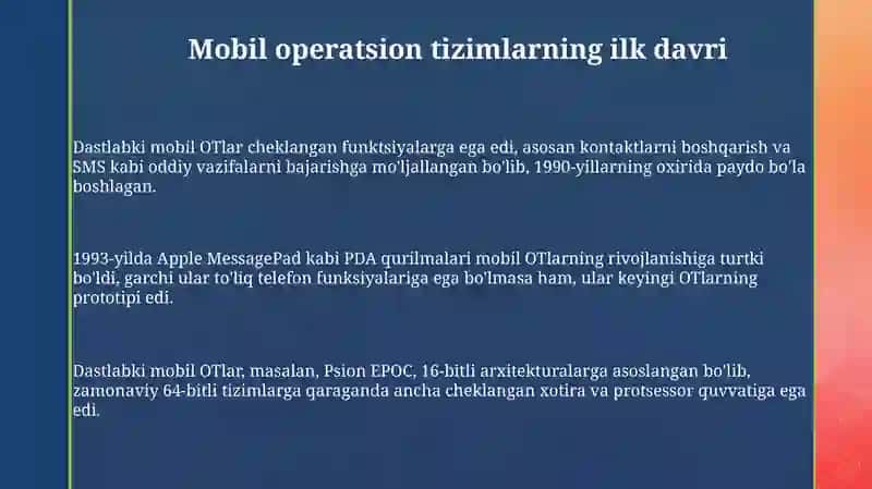 Mobil operatsion tizimlar rivojlanishi 3