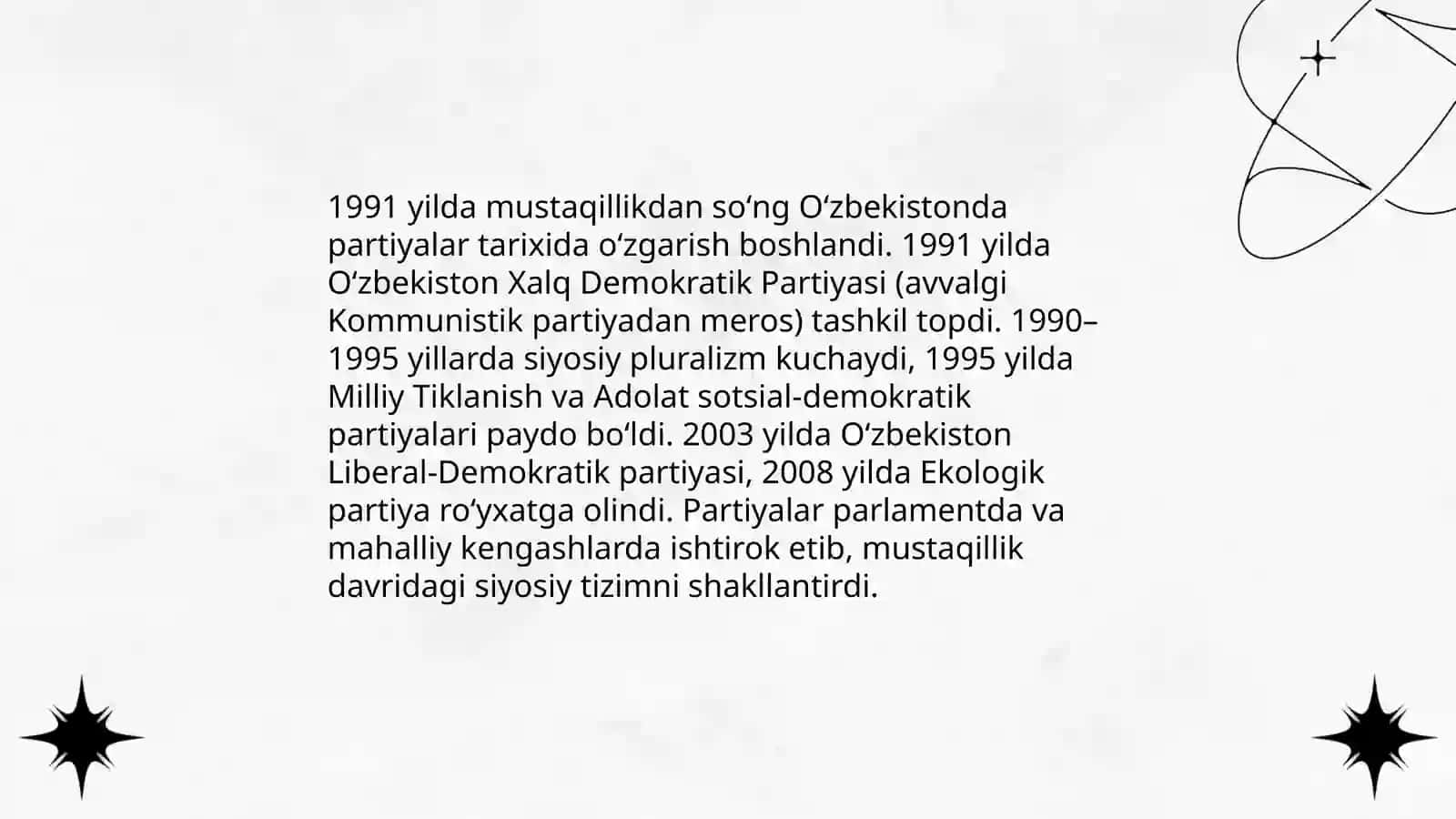 Oʻzbekiston Respublikasi Partiyalari tarixi 3