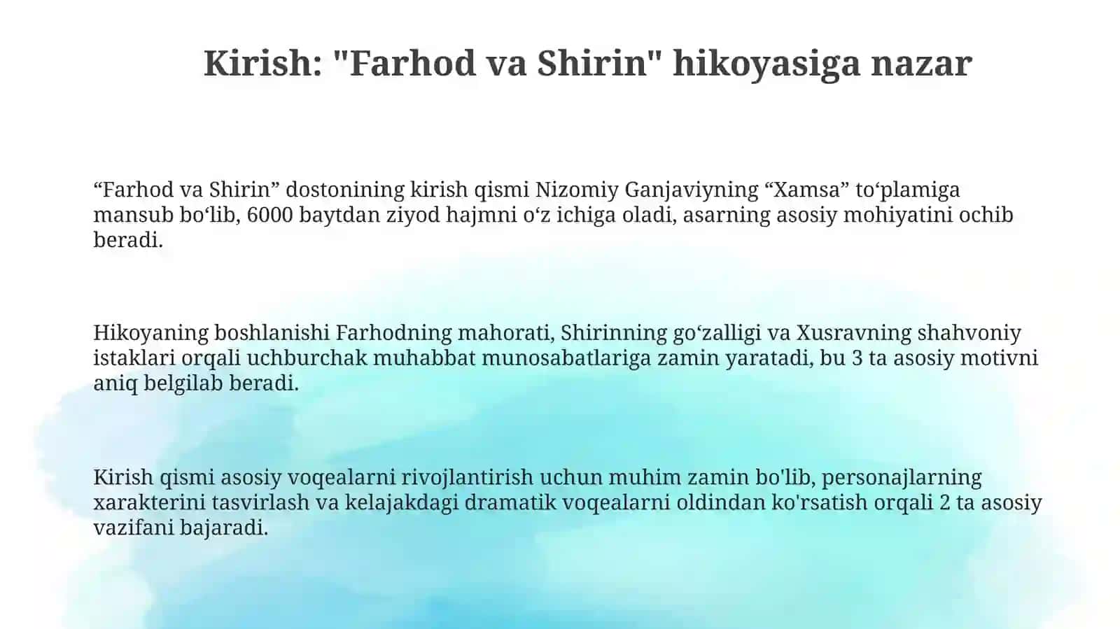 Farxod va Shirin dostoni 3