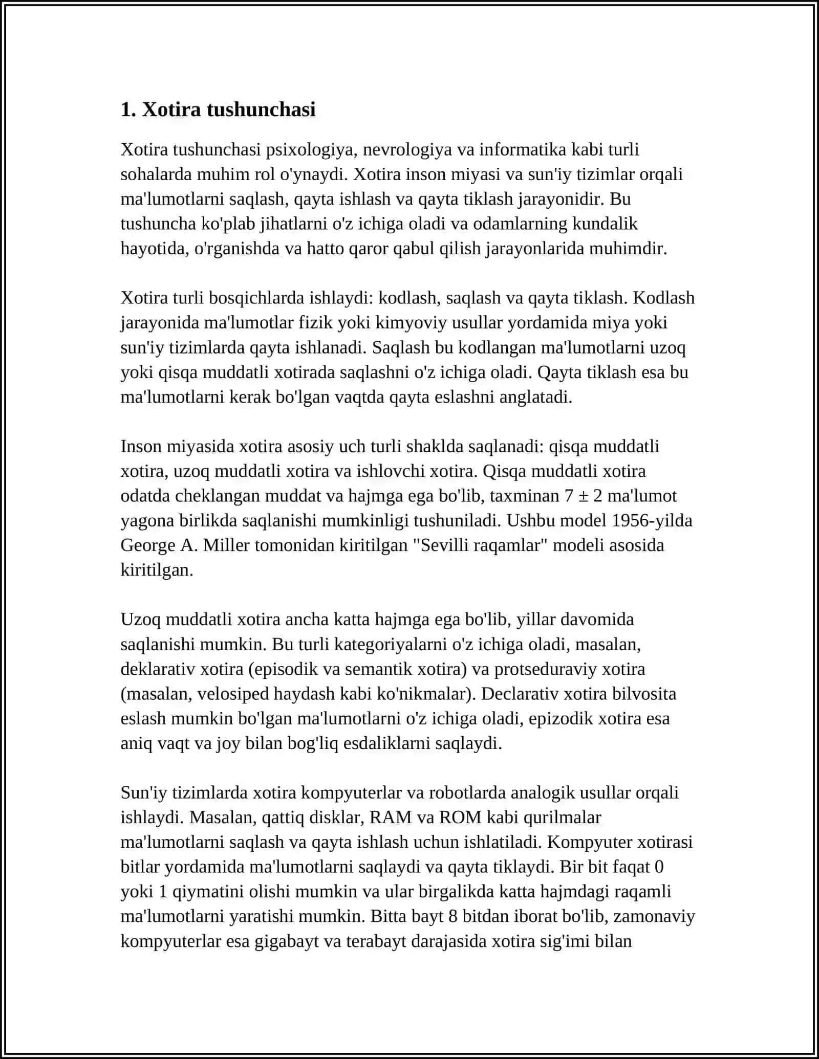 Xotira haqida tushuncha 3