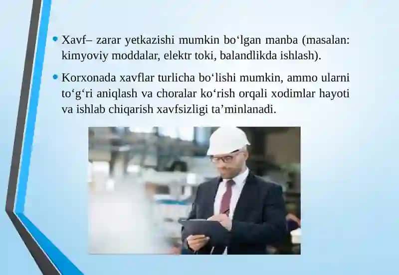 XAVFLARNI ANIQLASH VA BAHOLASH METODLARI 3